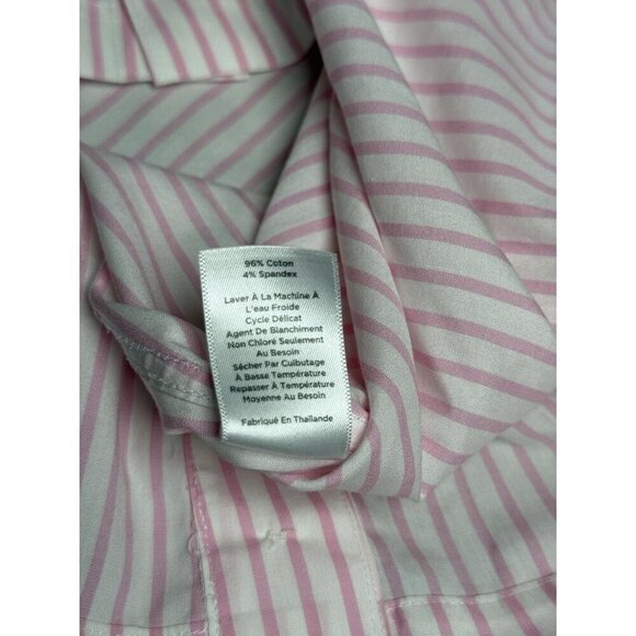 TALBOTS Pink-White Stripe Non-Iron size 18 WP Perfect Tunic - Picture 7 of 9